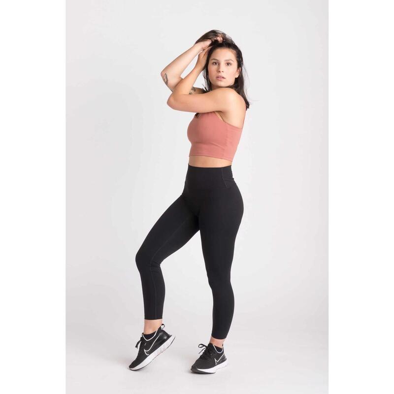 Crop-Top Sport-BH Fitness Varsity - Damen - Lachsrosa