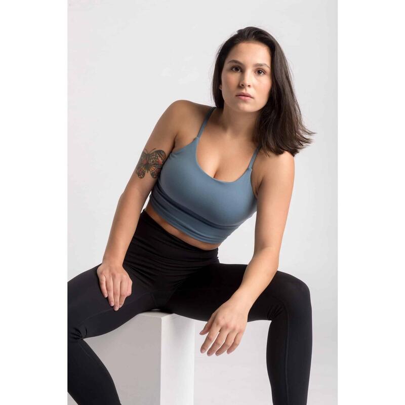 Varsity Brassière De Sport / Crop Top - Femme - Bleu