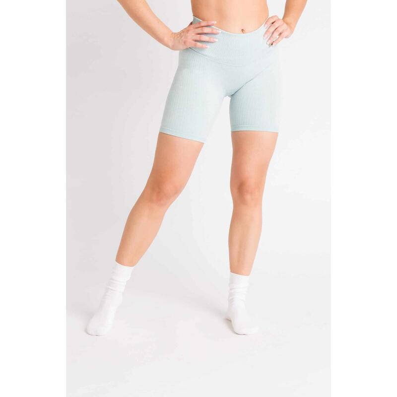 Short Fitness / Cycliste Côtelée Seamless - Femme - Bleu