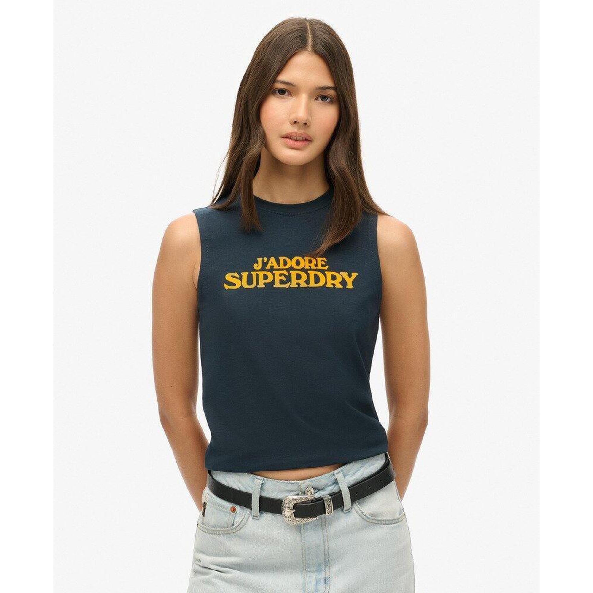 Superdry - Débardeur Ajusté Graphique De Luxe Sportif - Sous Pull - Bleu - Decathlon