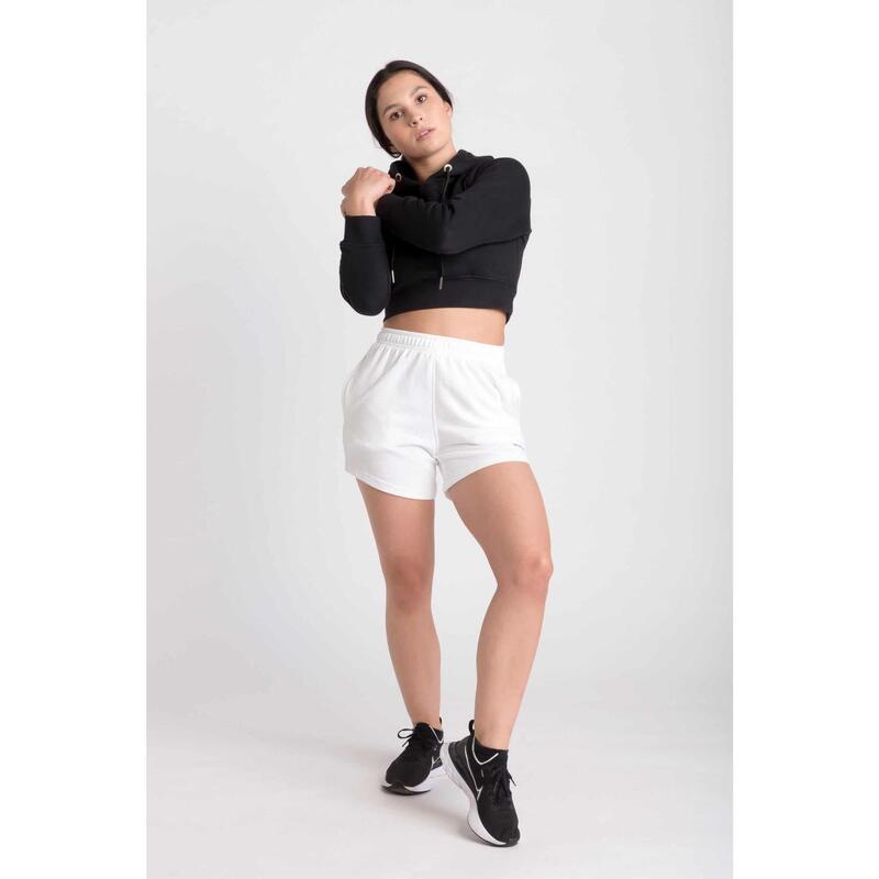 Fitted Jogger Calções - Mulher - Terry Francês Branco