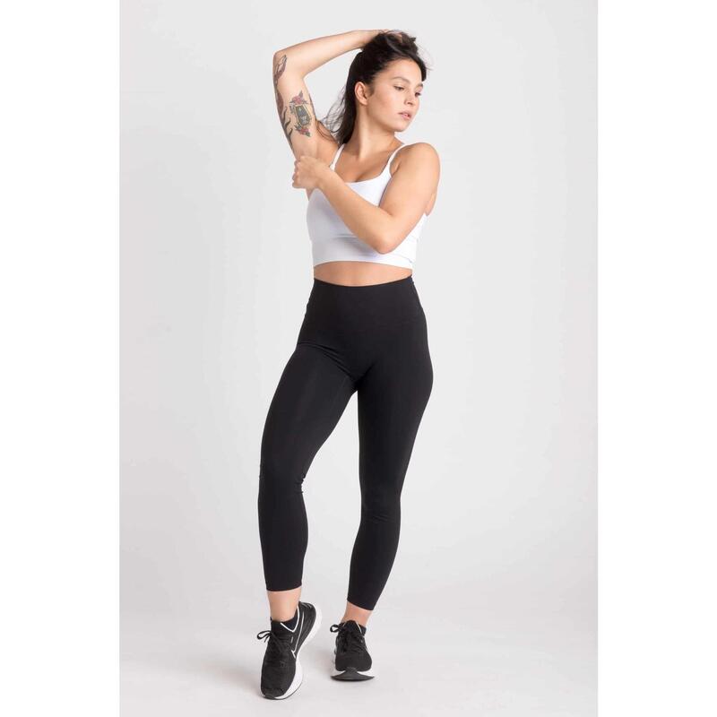 Crop-Top Sport-BH Fitness Varsity - Damen - Weiß