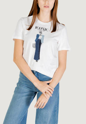 Crop top t-shirt onlemma life reg s/s lady top box jrs dames blauw