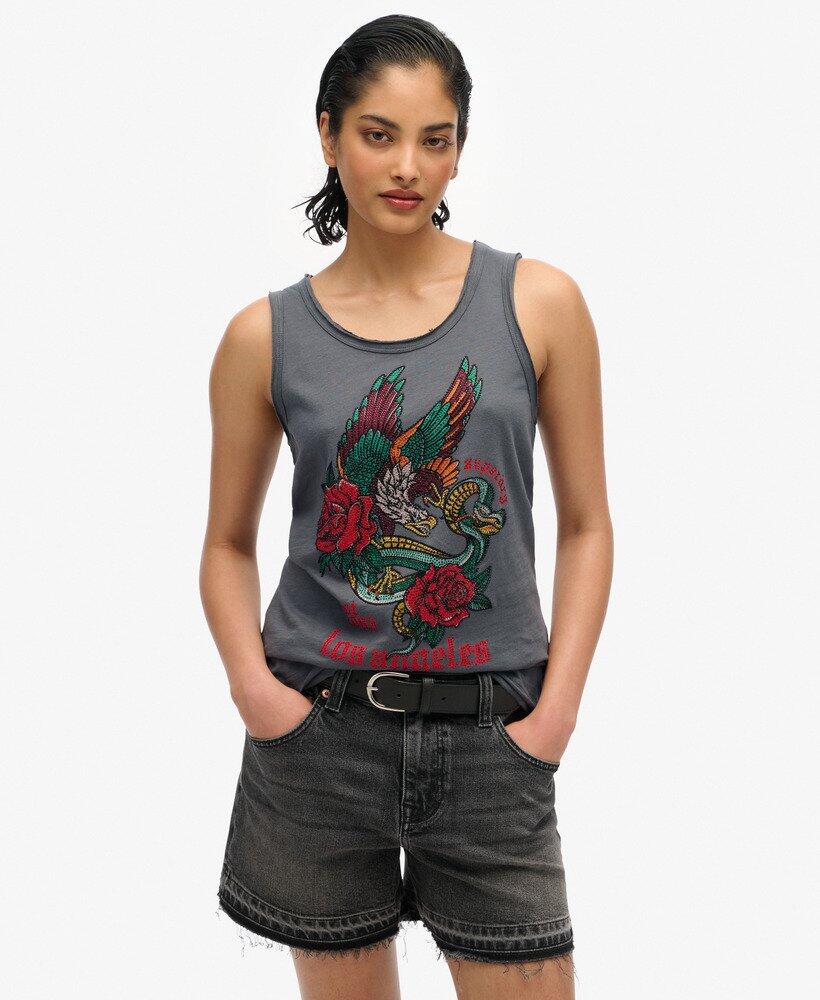 SUPERDRY Tanktop mit freiem Ausschnitt Neo Trad Tattoo