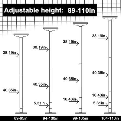 Unisex Danza Barra Pole Dance Regolabile Statica Rotante Home