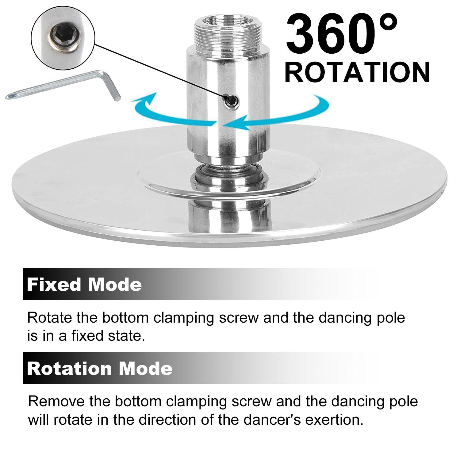 Adjustable Portable Rotating Dance Pole – Static & Spin Modes 4/7