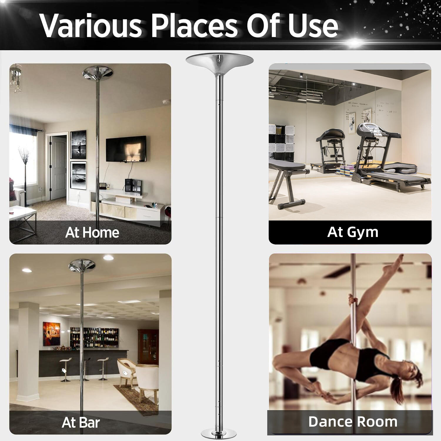 Adjustable Portable Rotating Dance Pole – Static & Spin Modes 7/7