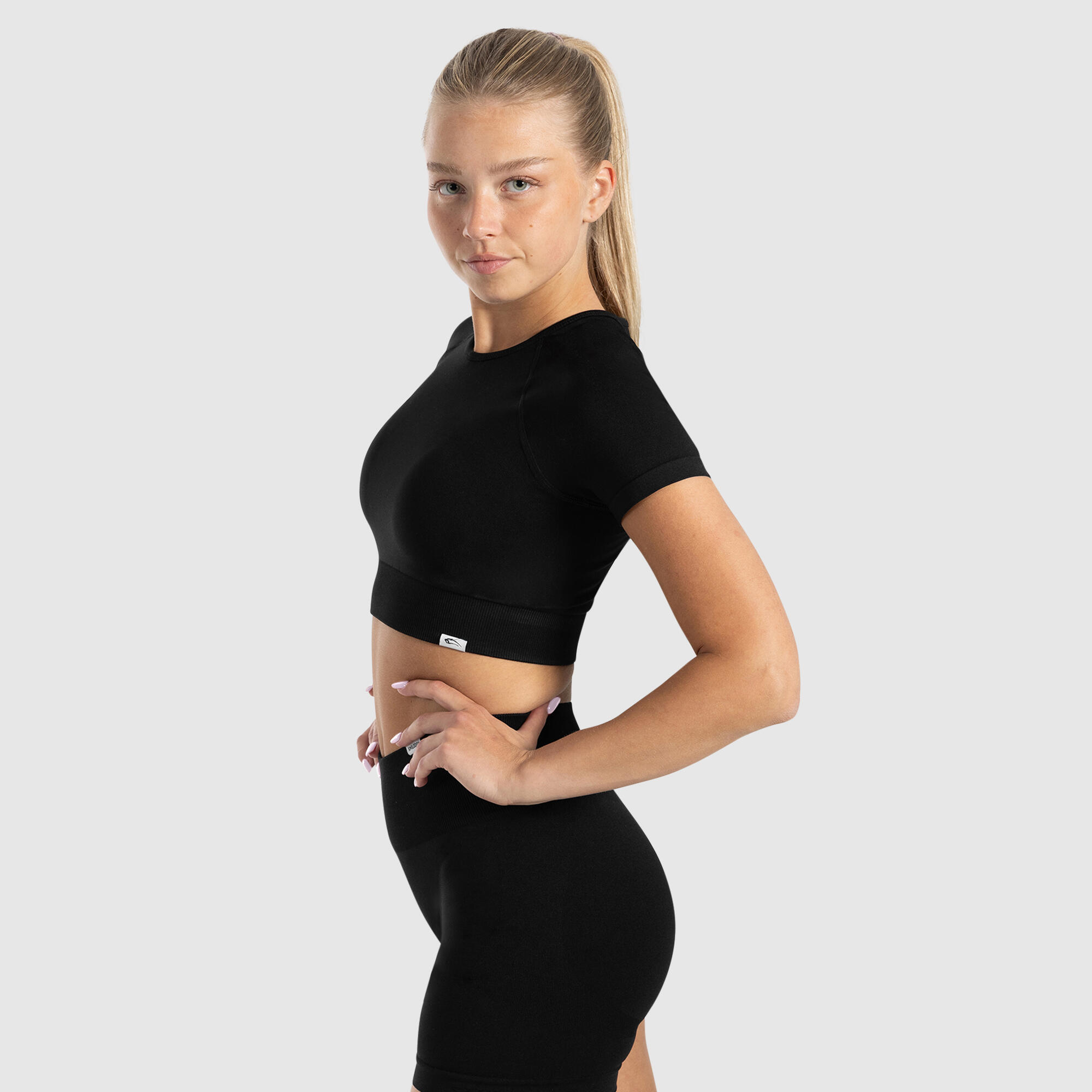 Damen Crop Shirt Elna Schwarz 2/5
