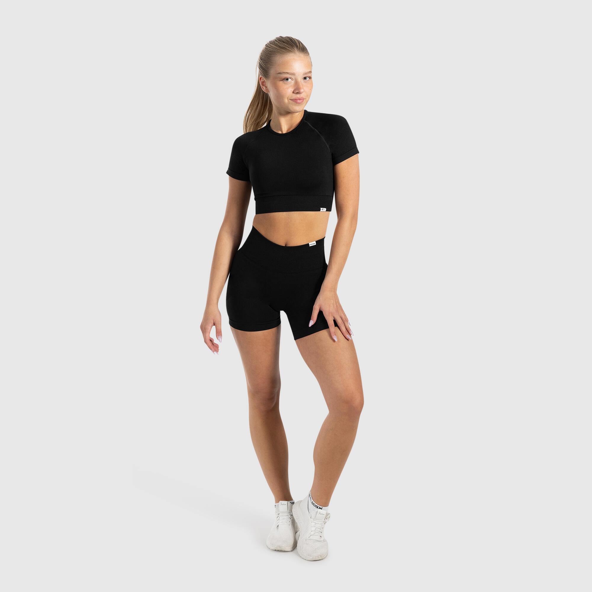 Damen Crop Shirt Elna Schwarz 3/5