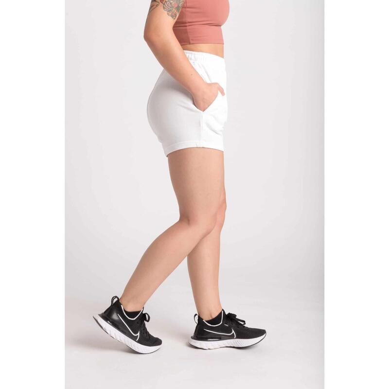 Fitted Jogger Calções - Mulher - Terry Francês Branco