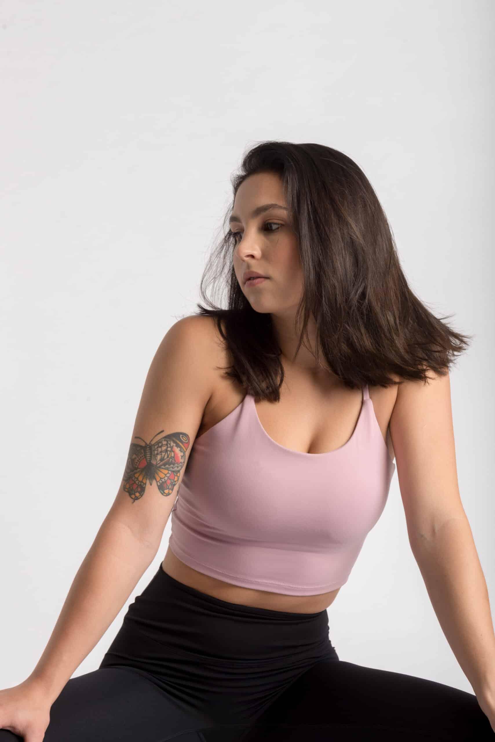 AESTHETIC WOLF Crop-Top Sport-BH Fitness Varsity - Damen - Rosa