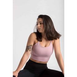 Varsity Brassière De Sport / Crop Top - Femme - Rose