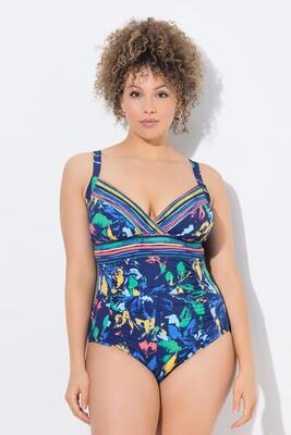 Dames badpak zachte cups v-hals powermesh