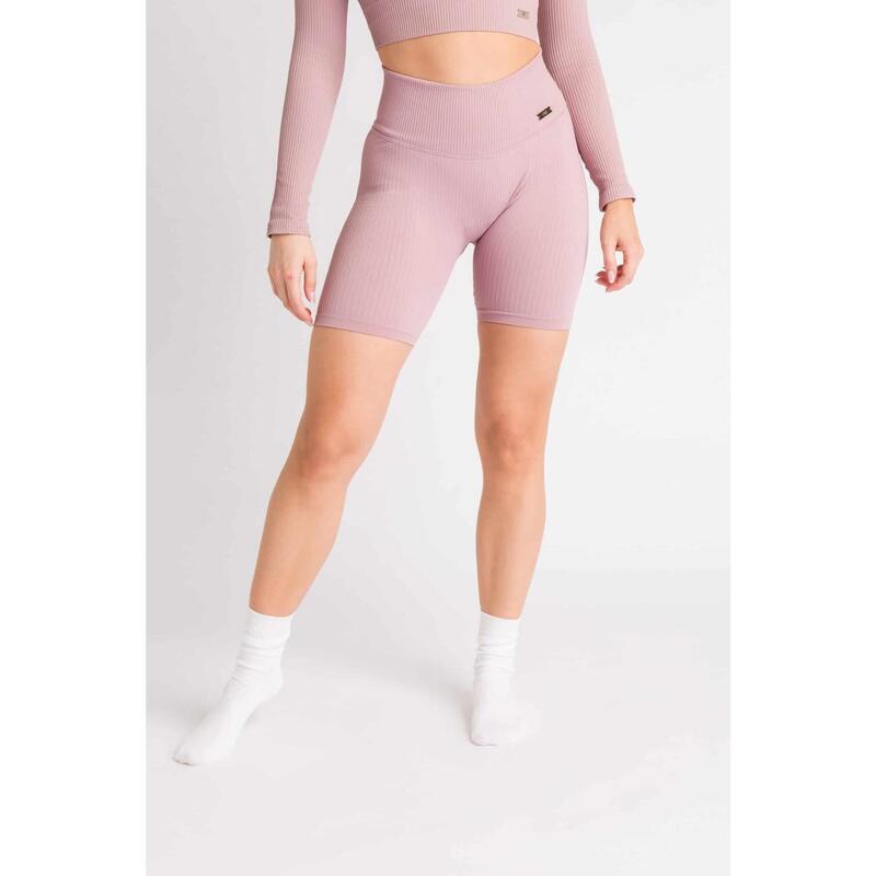Short Fitness / Cycliste Côtelée Seamless - Femme - Plum Rouge