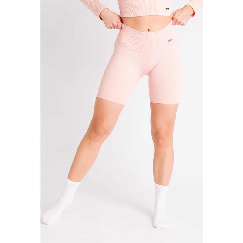 Short Fitness / Cycliste Côtelée Seamless - Femme - Rose