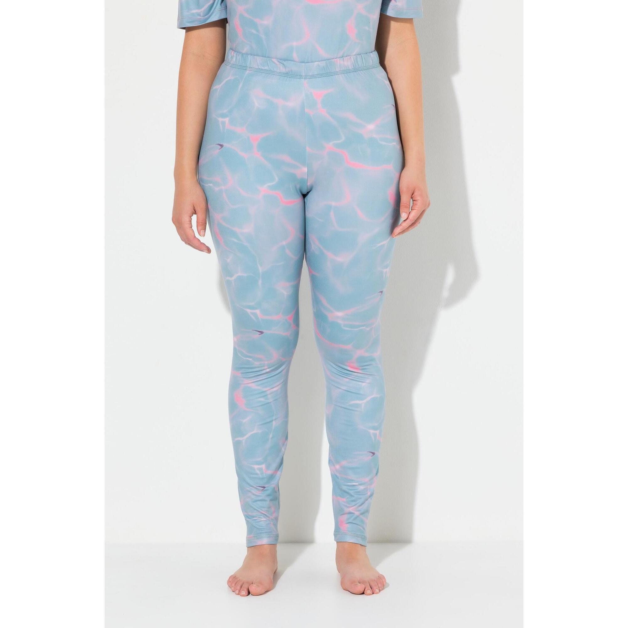 Ulla Popken - Femme Legging Technique De Ski Imprimé Vagues Matière Recyclée - Legging - Vert - Decathlon