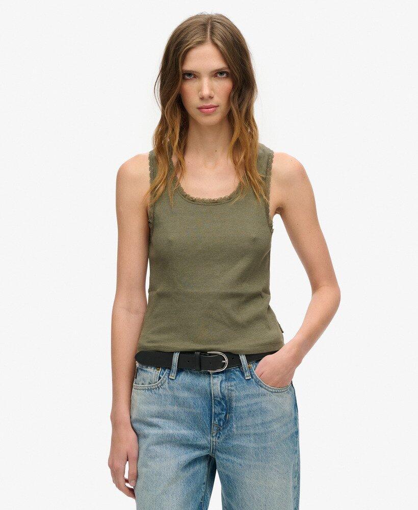 SUPERDRY Vintage-Spitzen-Top aus Bio-Baumwolle