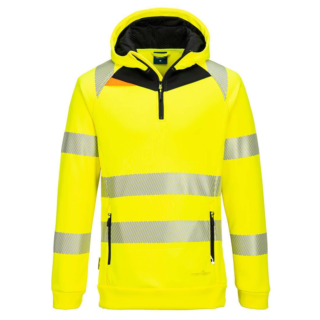 PORTWEST Unisex Adult DX4 HiVis Quarter Zip Hoodie (Yellow/Black)