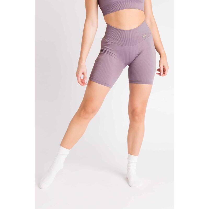 Short Fitness / Cycliste Côtelée Seamless - Femme - Aster Violet