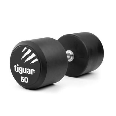 tiguar PU Kurzhantel – 60 kg. 15.2 cm Stahlgriff. rutsch- & stoßfest