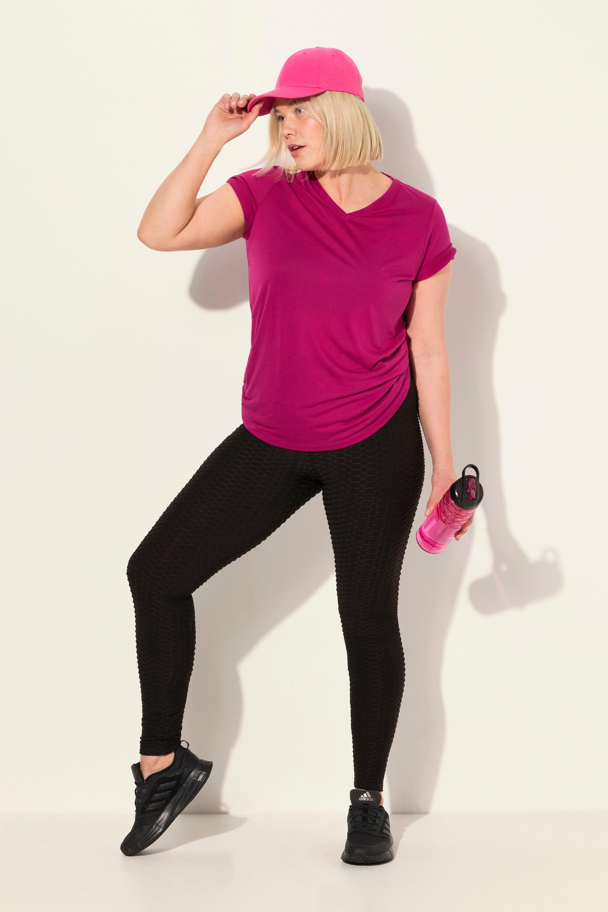 Femme Legging de sport taille haute matière texturée ceinture large et élastique 4/5