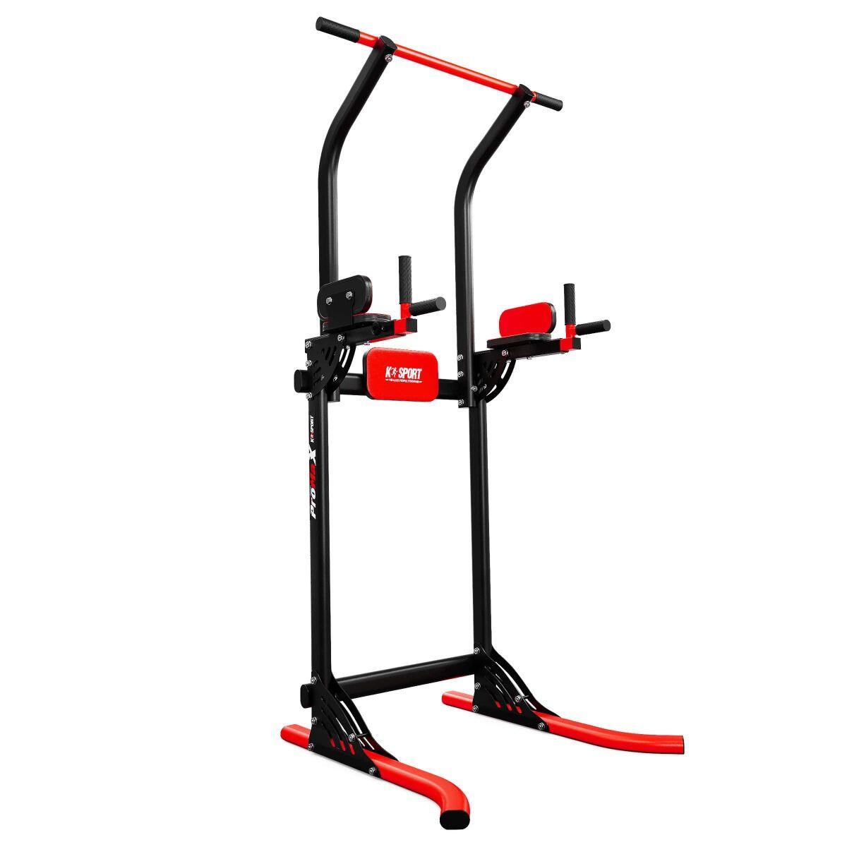 K-SPORT Torre de treino multifuncional com estação de dips e barra de tração