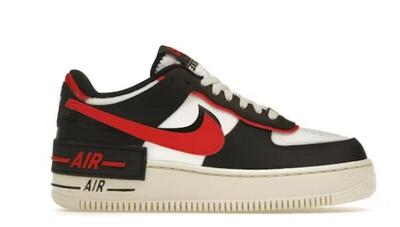 NKE AIR FORCE 1 SHADOW COLORE BIANCO NERO ROSSO BLACK