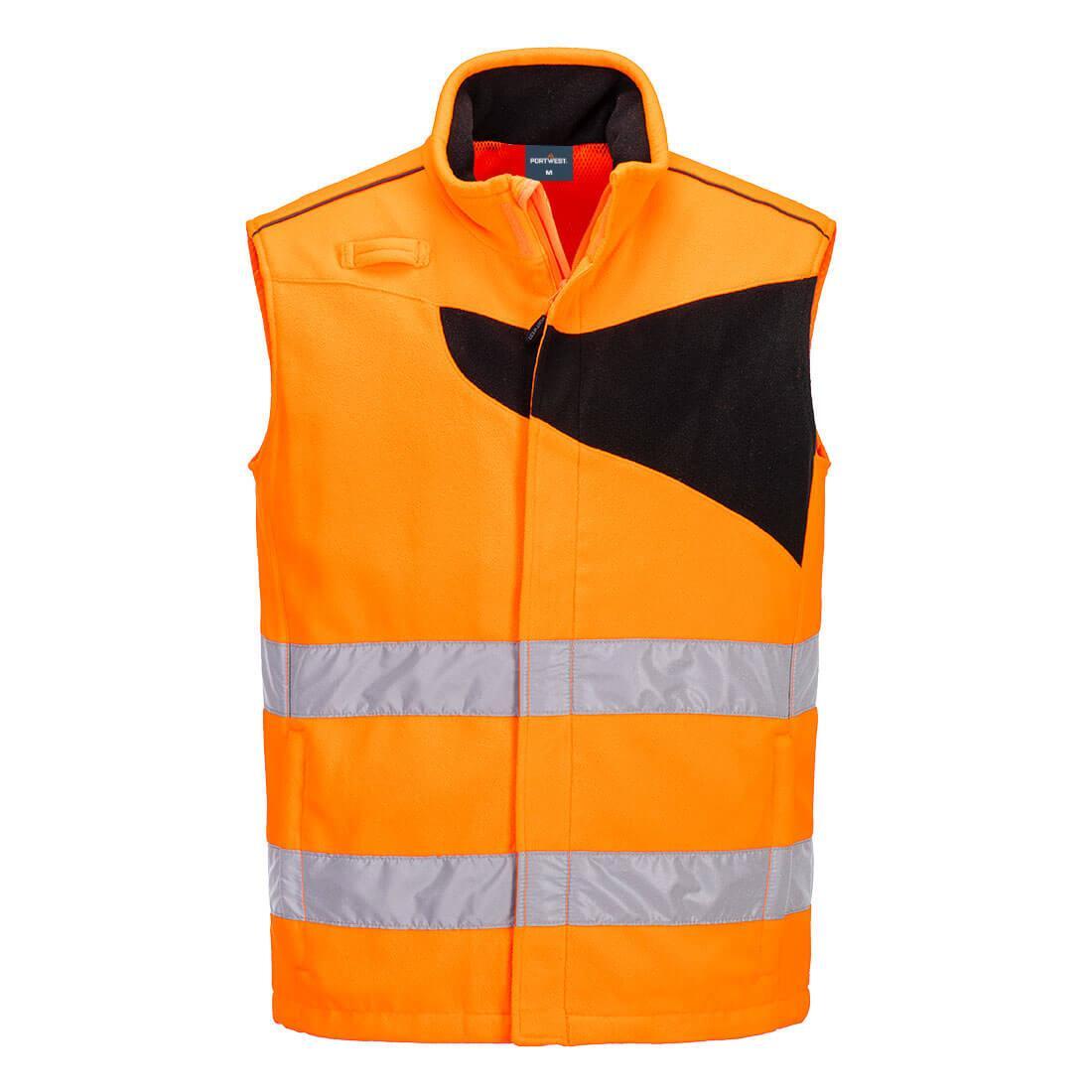 Unisex Adult HiVis Safety Body Warmer (Orange/Black) 1/2