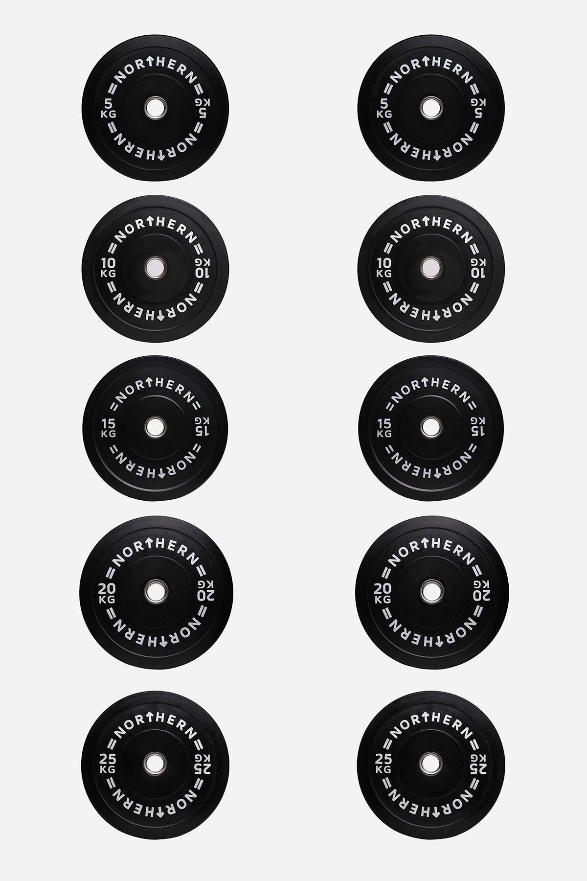150KG Olympic Bumper Plates Set 2/5