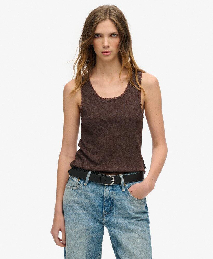 SUPERDRY Vintage-Spitzen-Top aus Bio-Baumwolle
