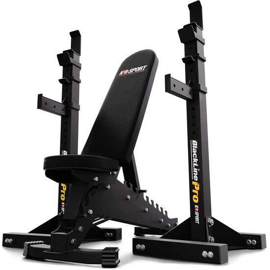 Panca da allenamento multifunzionale con rack per bilancieri