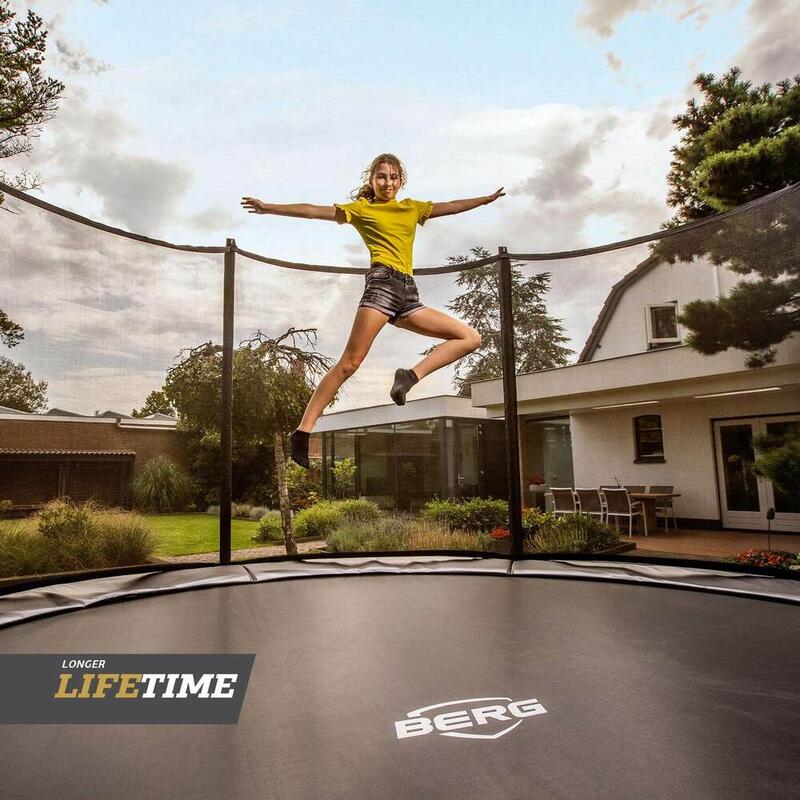 BERG Trampolin rund Favorit Regular Schwarz 380 cm mit Sicherheitsnetz