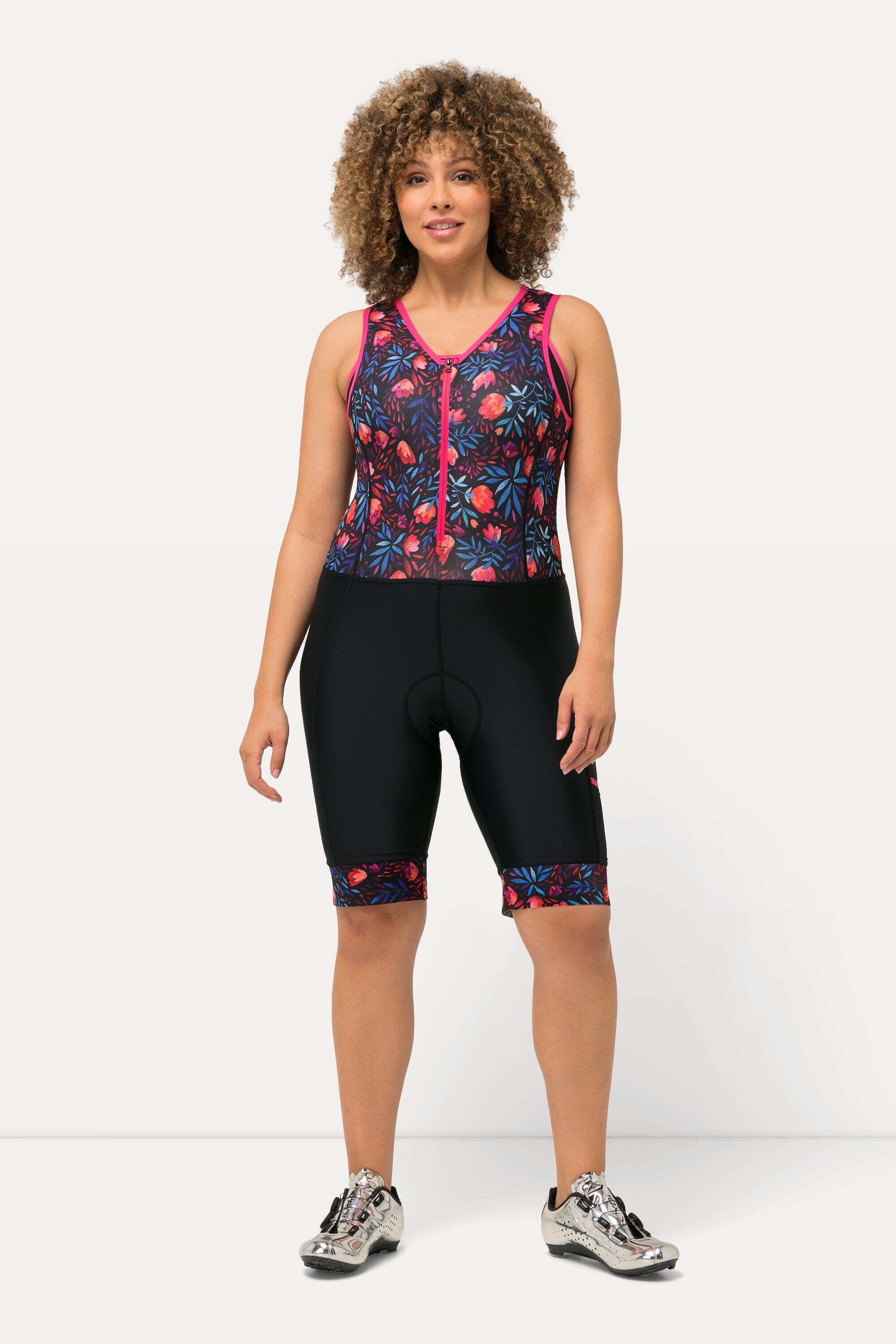 ULLA POPKEN Women's Plus-Size Cycling Shorts - Mesh Straps, Quick-Dry