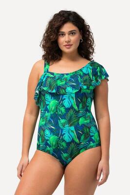 Damen Badeanzug Dschungel Softcups Volant