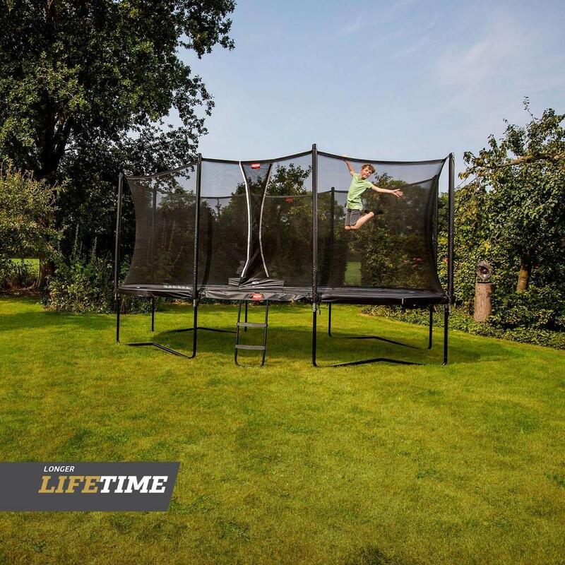 Trampoline ovale Favorit Regular gris 520 cm avec filet de sécurité