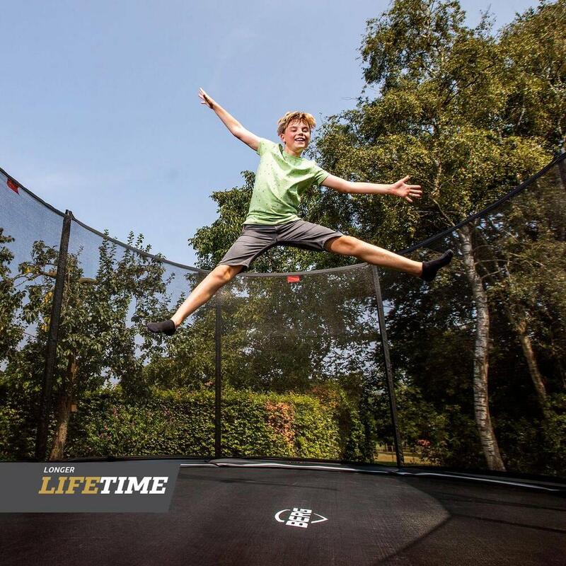 Trampoline ovaal Favorit Regular grijs 520 cm met veiligheidsnet