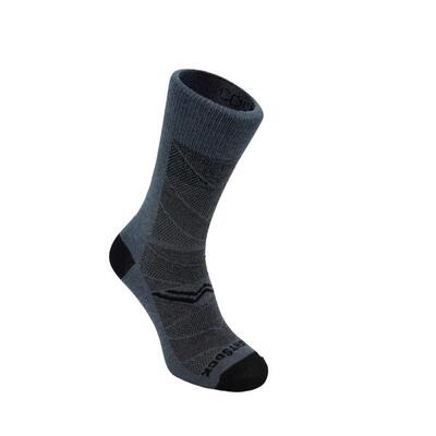 Wrightsock coolmesh crew - lichtgrijs/turquoise - dubbellaags anti-blaar sokken
