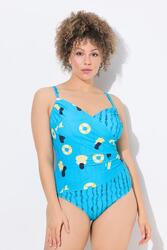 Femme Maillot de bain à bonnets souples. Effet cache-cœur. Motif