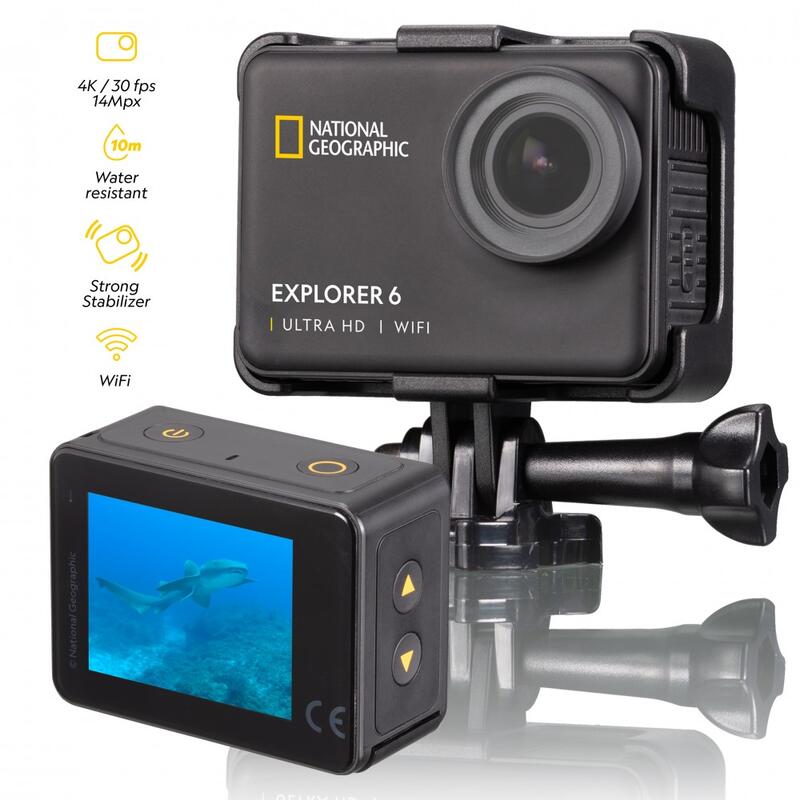 Caméra d'action Explorer 6 NATIONAL GEOGRAPHIC 4K Ultra-HD 60fps WiFi