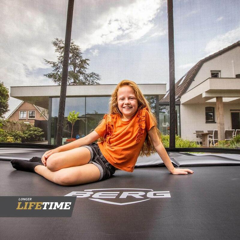 Trampoline rechthoekig Favorit Regular grijs 280 cm met veiligheidsnet