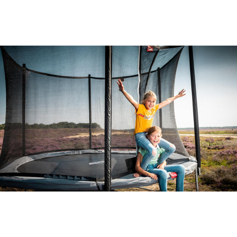 BERG Trampolin rund Favorit Regular grau 430 cm mit Sicherheitsnetz