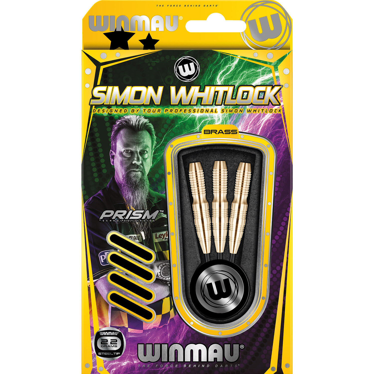WINMAU Simon Whitlock brass steeltip dartpijlen 22gr
