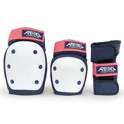 dark blue / red / white