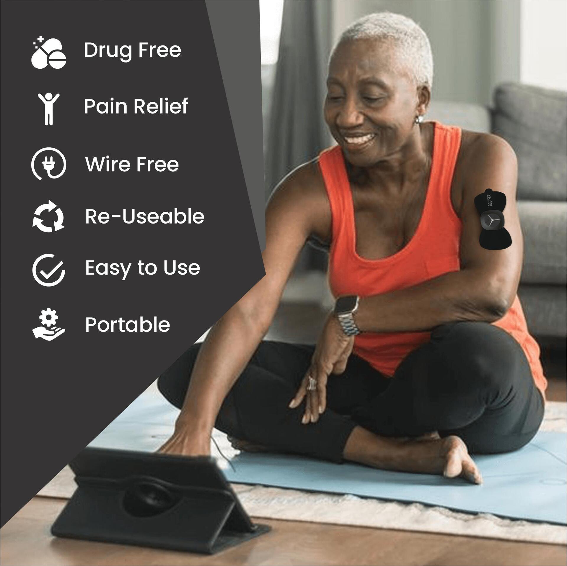 EMS Wireless Back Muscle Stimulator Device White