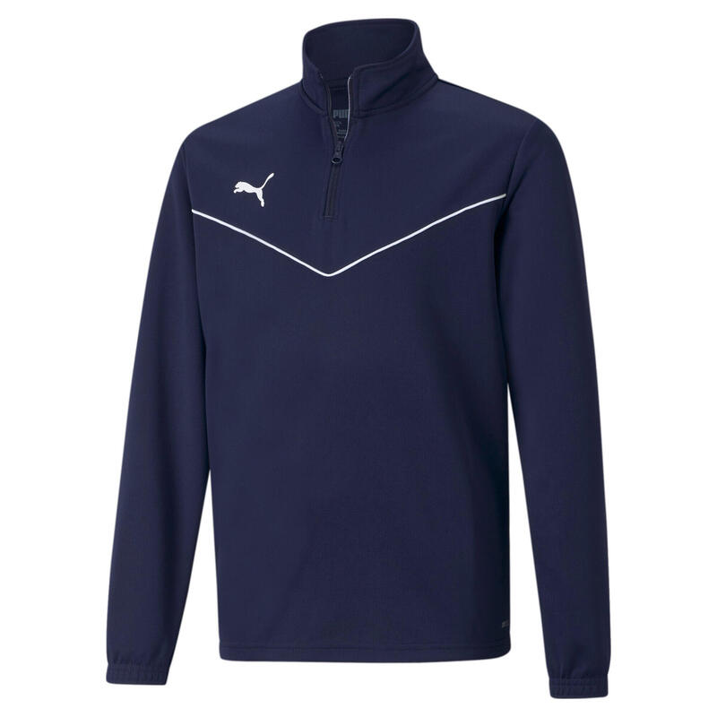 Felpa Puma Teamrise 1/4 Zip Top Jr Blu Junior