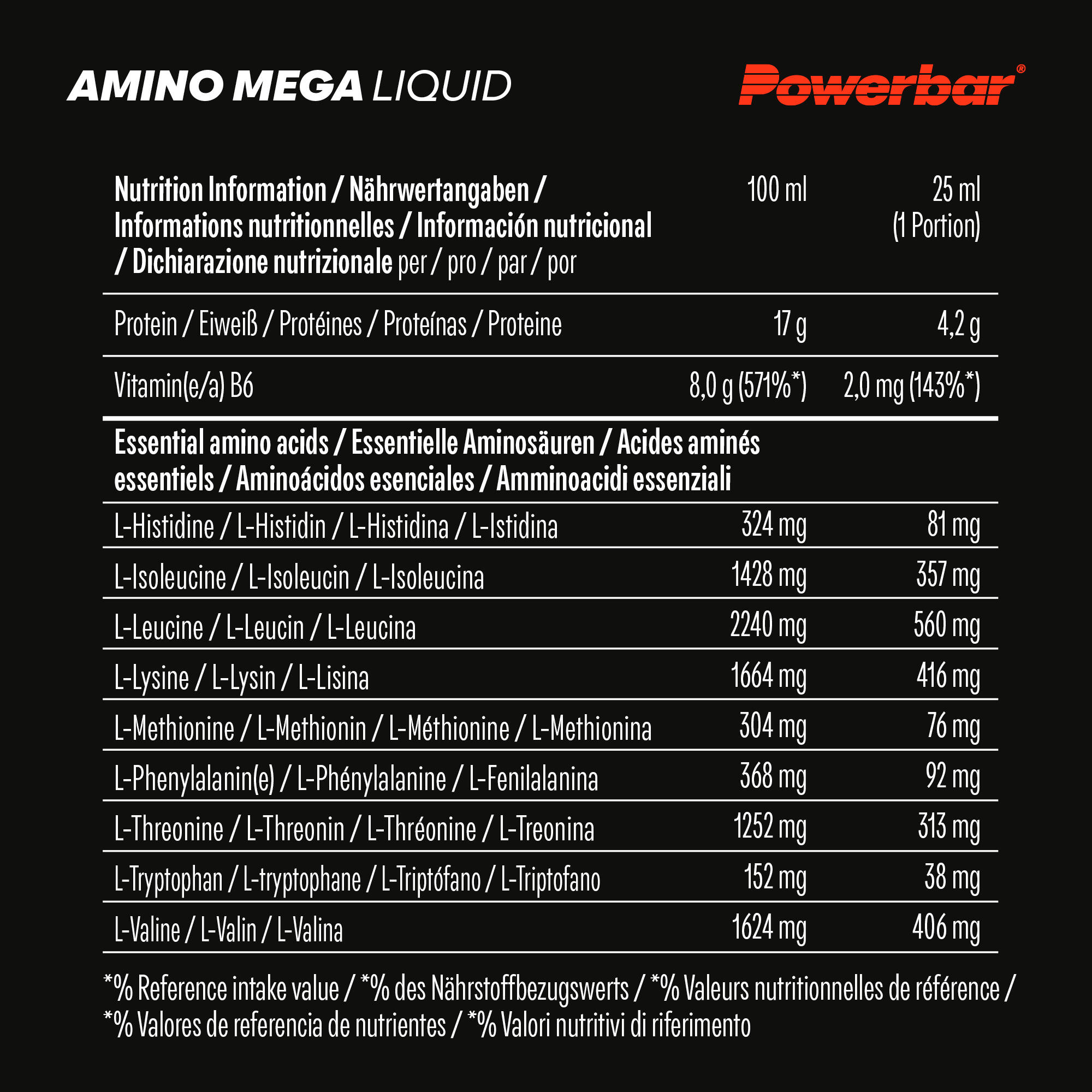 Amino Mega Líquido 25ml Powerbar (pack de 20) 3/7