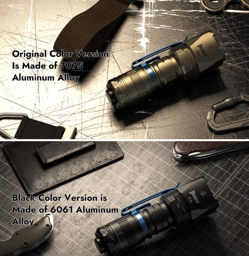 Wuben T4 800 lumens Portable Tactical Flashlight - Black