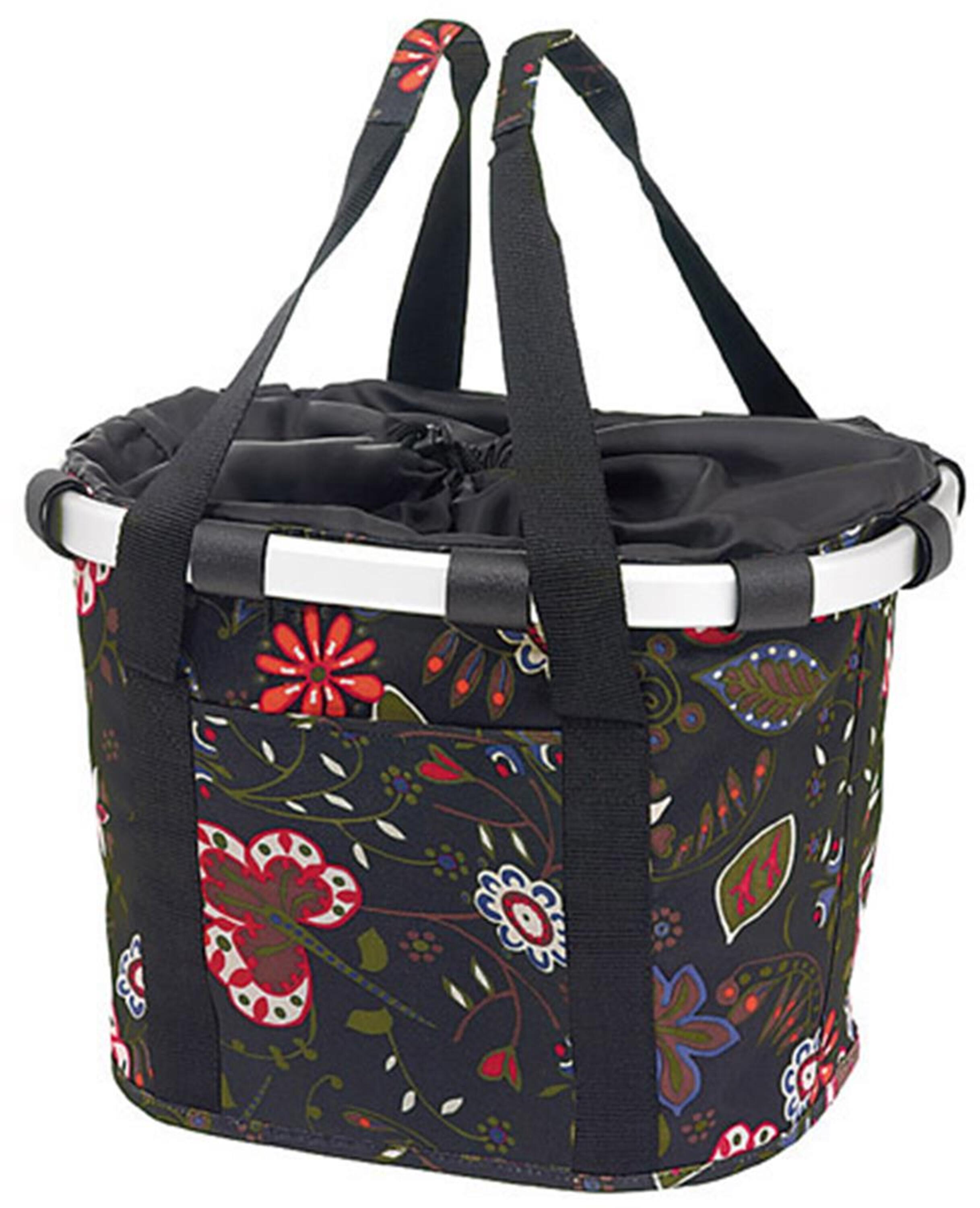 KLICKFIX Voorwielmand "Bike Basket" folklore zwart 1/1
