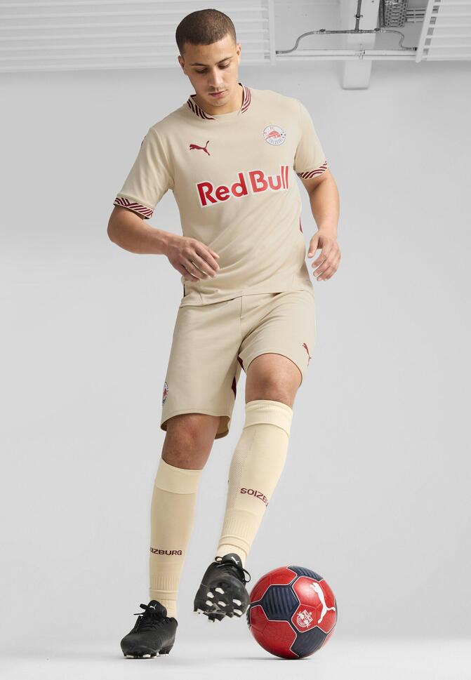 Męskie szorty FC Red Bull Salzburg 24/25 PUMA Granola Team Regal Red Beige