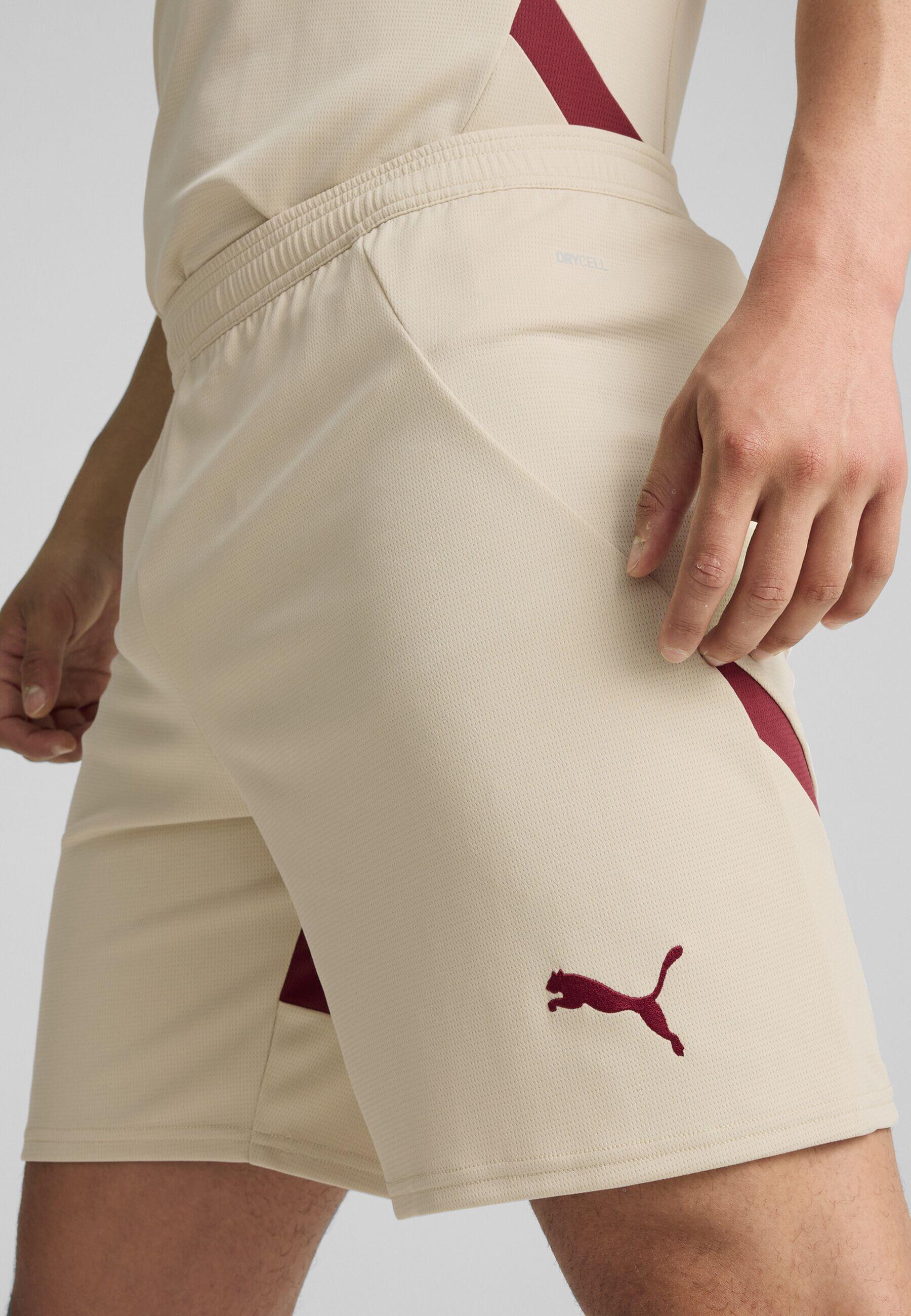 Fc red bull salzburg 24/25 calções homem puma granola team regal red beige